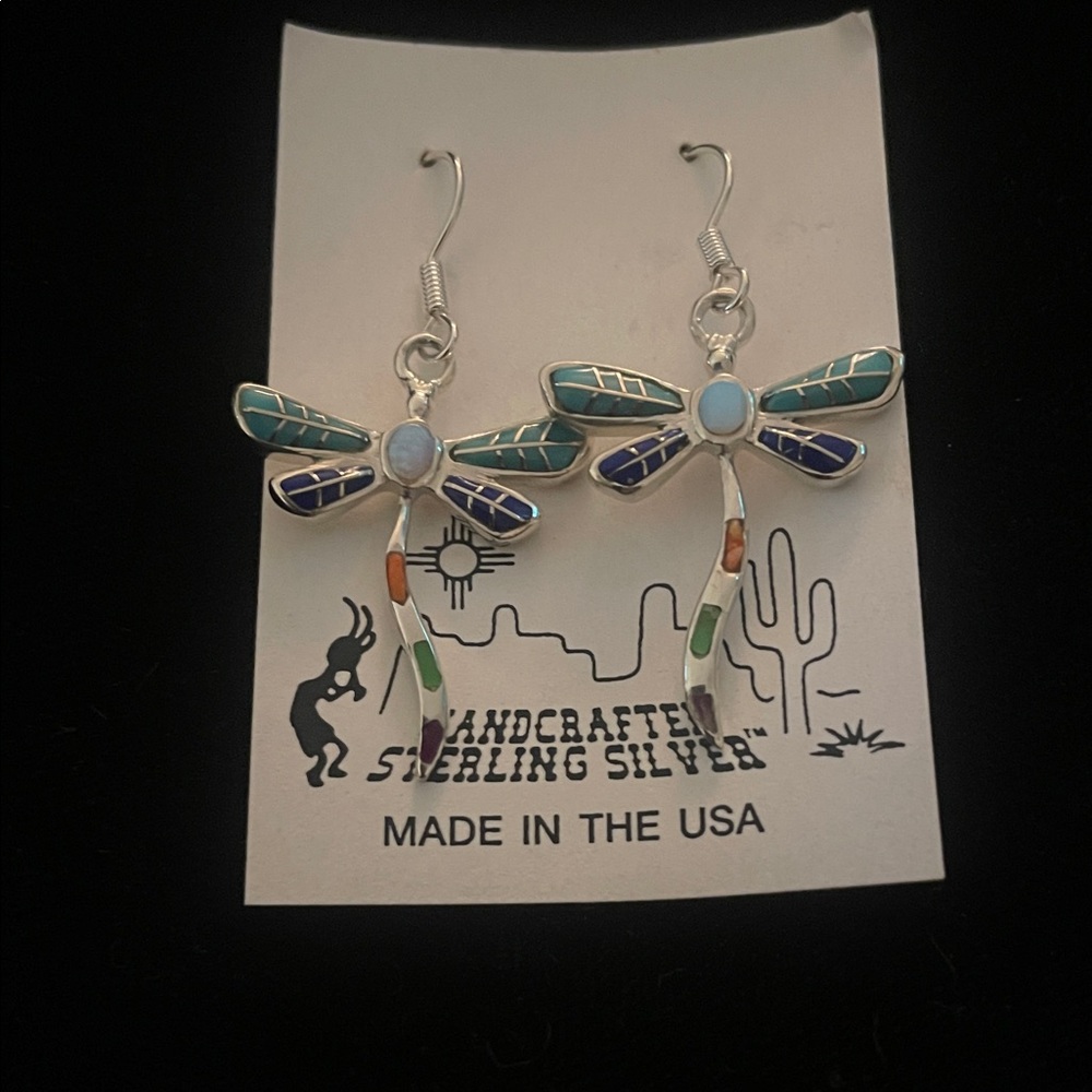 Handcrafted Sterling Silver Dragonfly Earrings